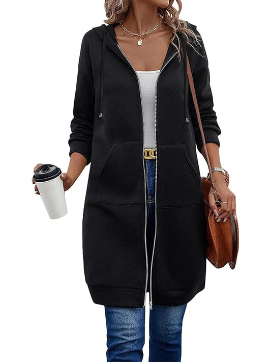 🔥🔥Women Casual Zip up Long Fleece Hoodie