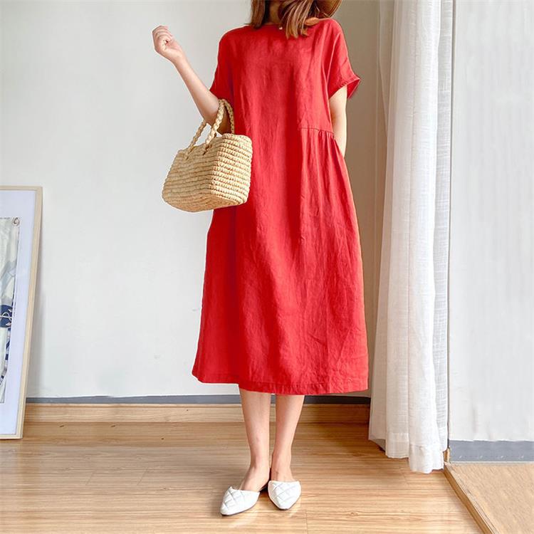 🔥HOT SALE🔥 Japanese Style Linen Cotton Dress(50%OFF)-unitmotor™