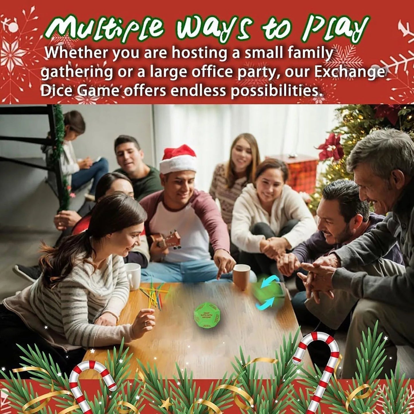 🎅Xmas Sale🎄🎲Santa Swap Gift Exchange Dice