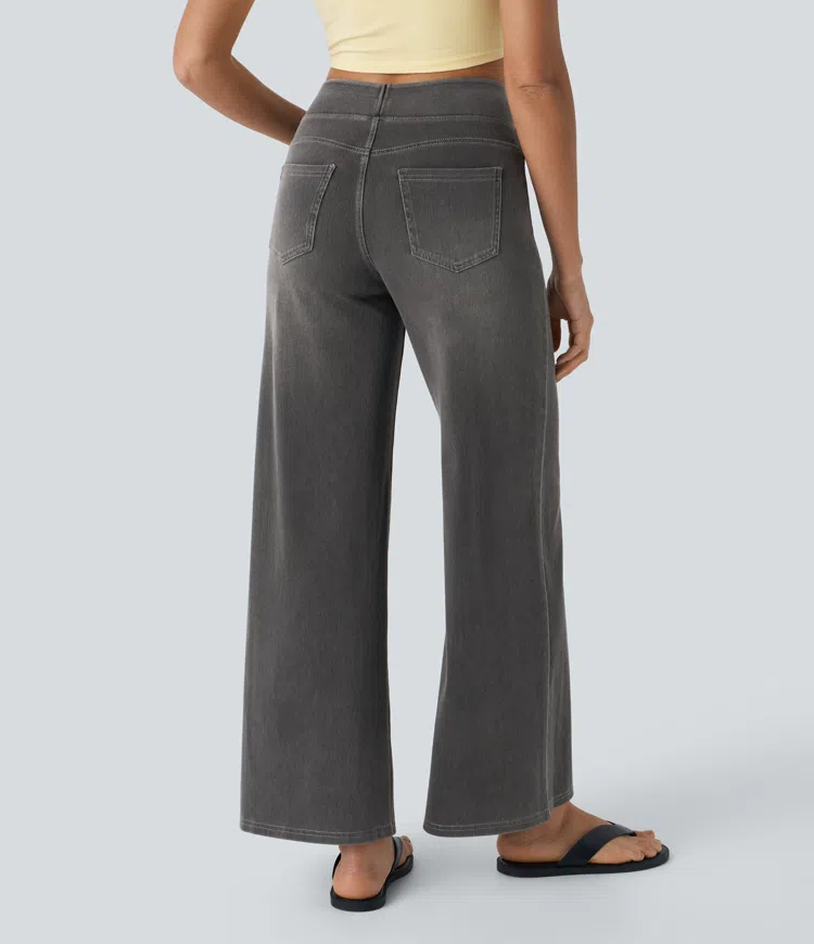 Quinn Super Stretch High-Waisted Wide Leg Jeans-unitmotor™