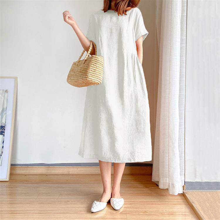 🔥HOT SALE🔥 Japanese Style Linen Cotton Dress(50%OFF)-unitmotor™