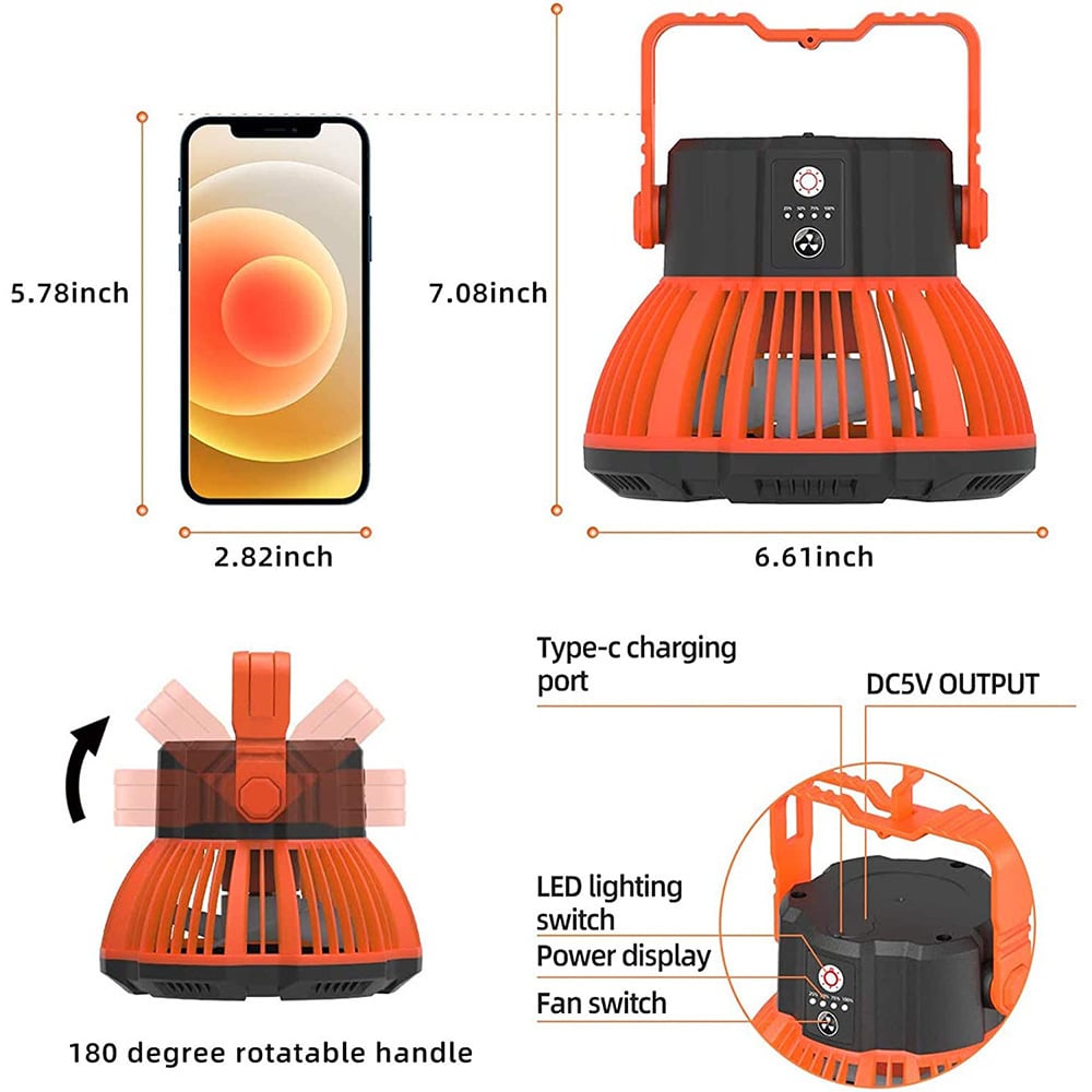 💥49% OFF🔥Portable Camping Fan with LED Lantern🔥BUY 2 Free Shipping-unitmotor™