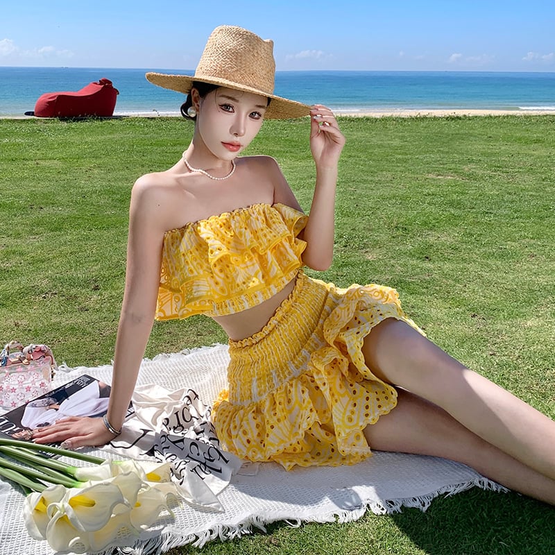 (🔥HOT SALE NOW 47% OFF)One-shoulder short seaside holiday two-piece suit-unitmotor™