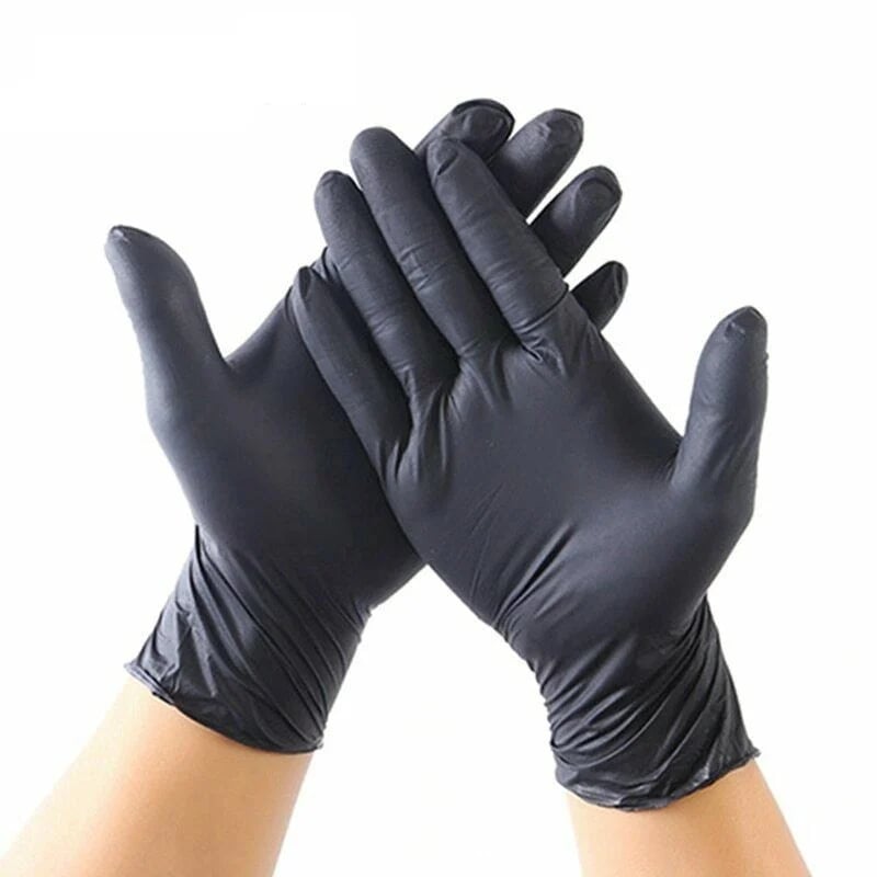 100PCS Of Disposable Black Nitrile Gloves Safety Tools For Household Cleaning-unitmotor™