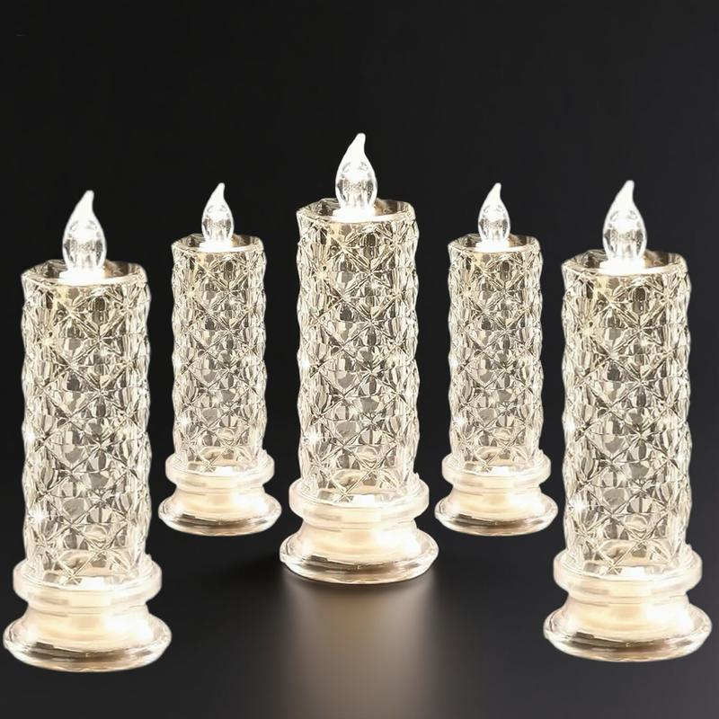 Set of 4 LED Crystal Candle Lights