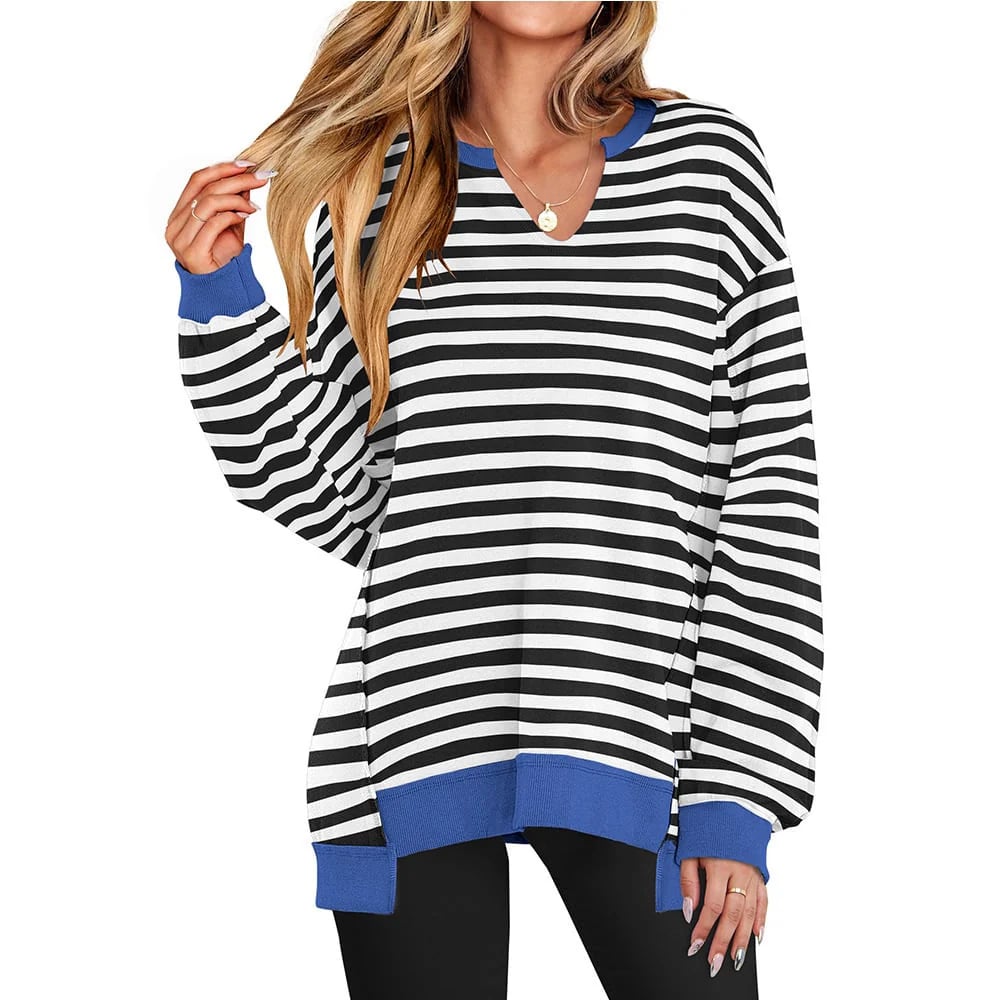 🔥Womens Oversized Sweatshirt V Neck Long Sleeve Tunic Lightweight Pullover