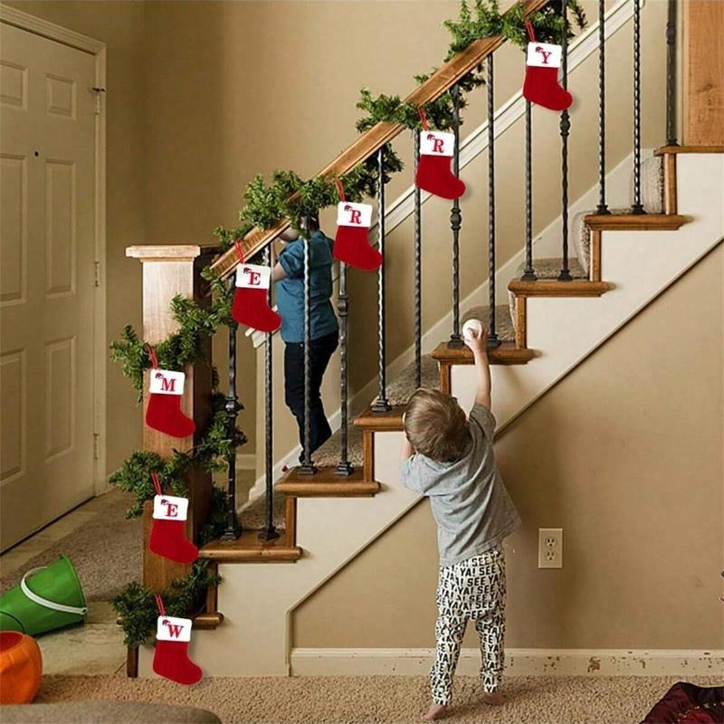 🎅Christmas Sale 49% OFF-🧦Personalized letter knitted Christmas stocking fireplace ornament