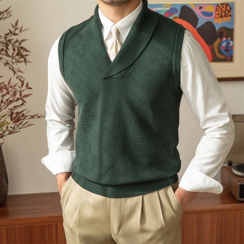 Green Fruit Collar Knitted Vest (Buy 2 Free Shipping)