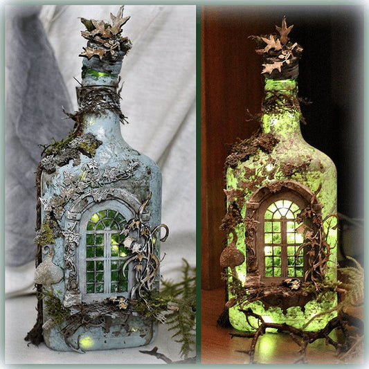 Altered Art Bottle - Mystical forest stories-unitmotor™