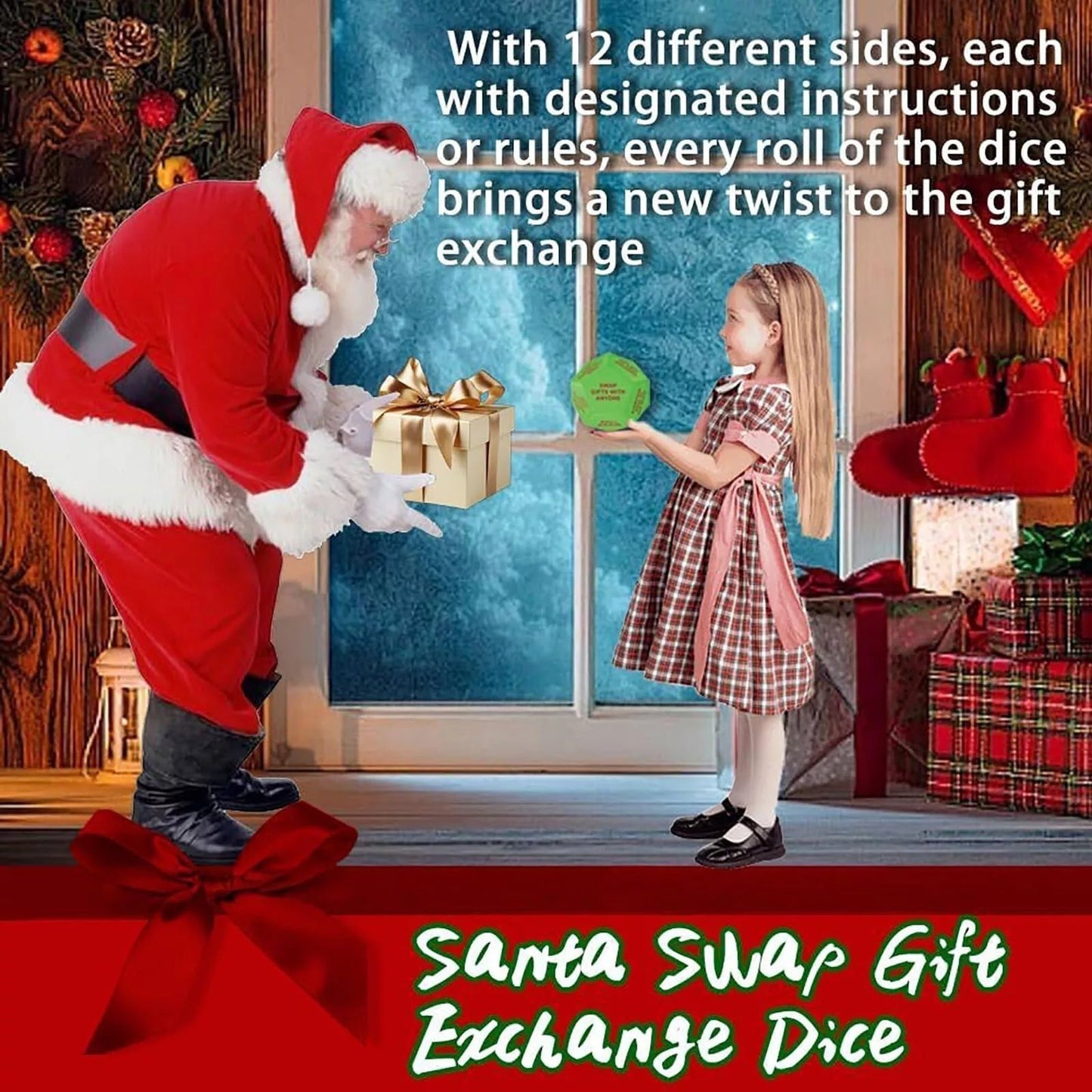 🎅Xmas Sale🎄🎲Santa Swap Gift Exchange Dice