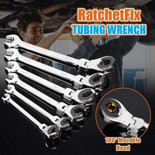 🔥Limted-Time Offer🔥Open Tubing Ratchet Wrench (Fixed Head-Flexible Head 2 IN 1)-unitmotor™