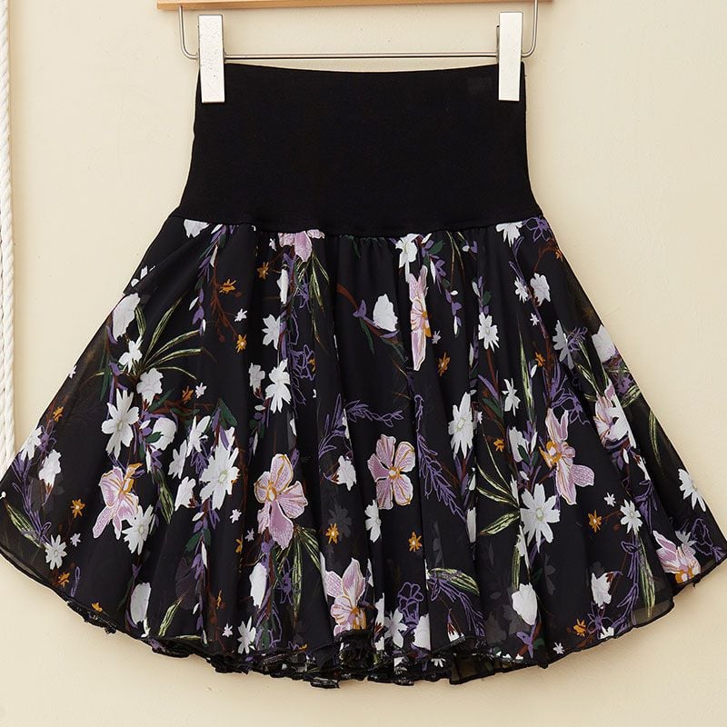 Pleated sarongchiffon floral skirt-unitmotor™