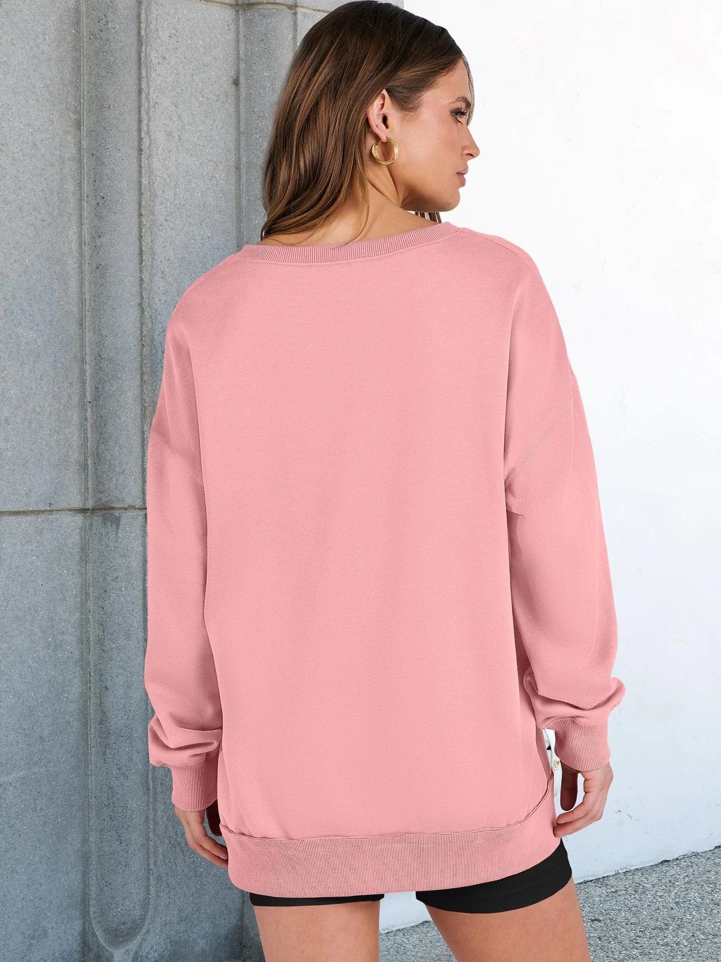 🔥Womens Oversized Sweatshirt V Neck Long Sleeve Tunic Lightweight Pullover