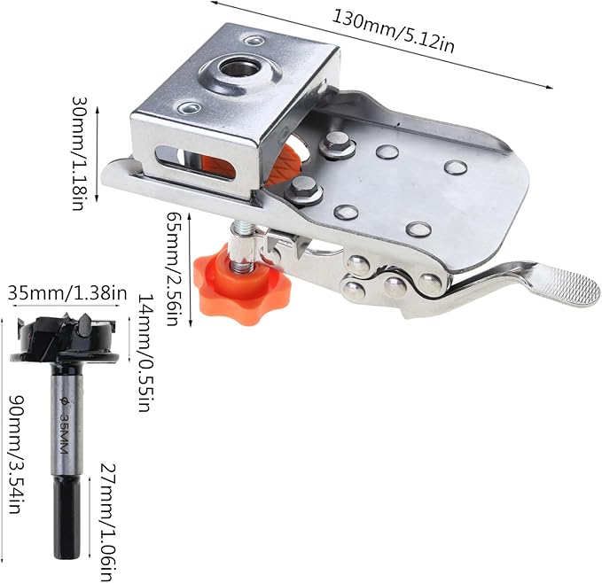 Woodworking 35mm Hinge Boring Jig Hole Opener Kit