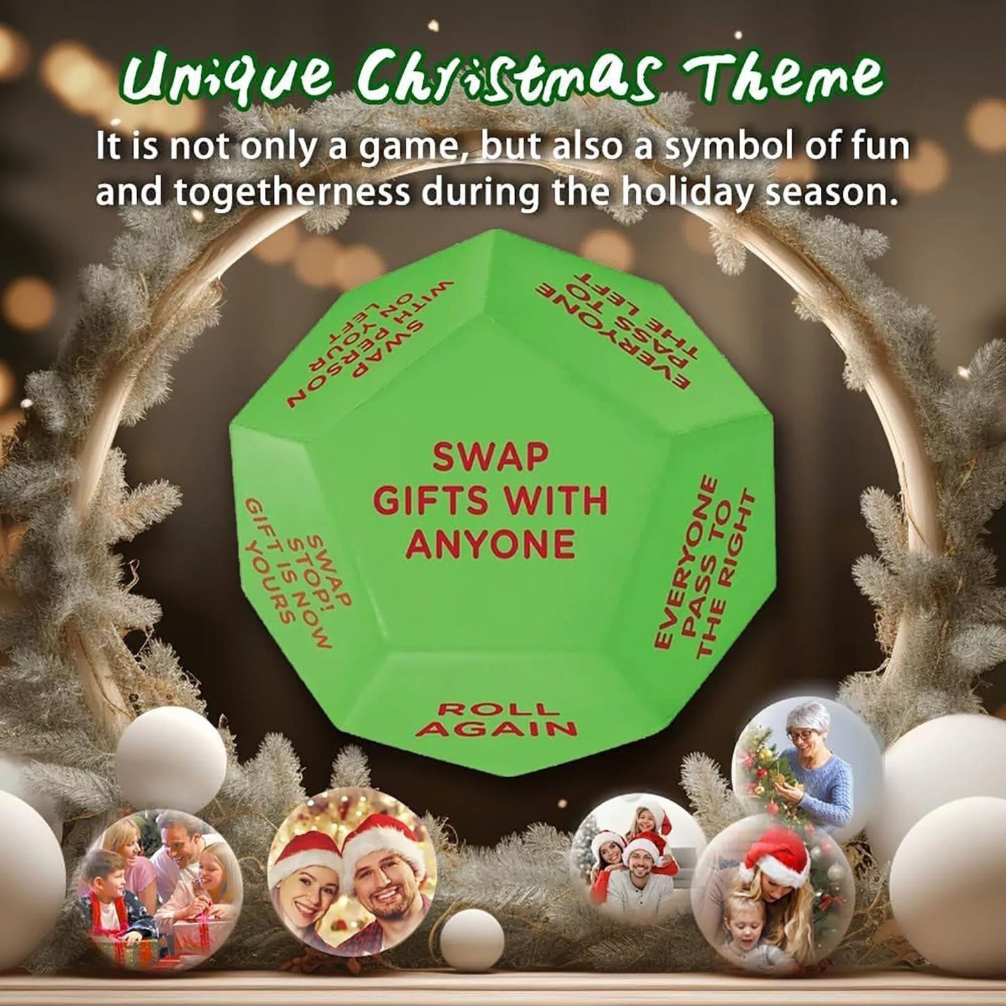 🎅Xmas Sale🎄🎲Santa Swap Gift Exchange Dice