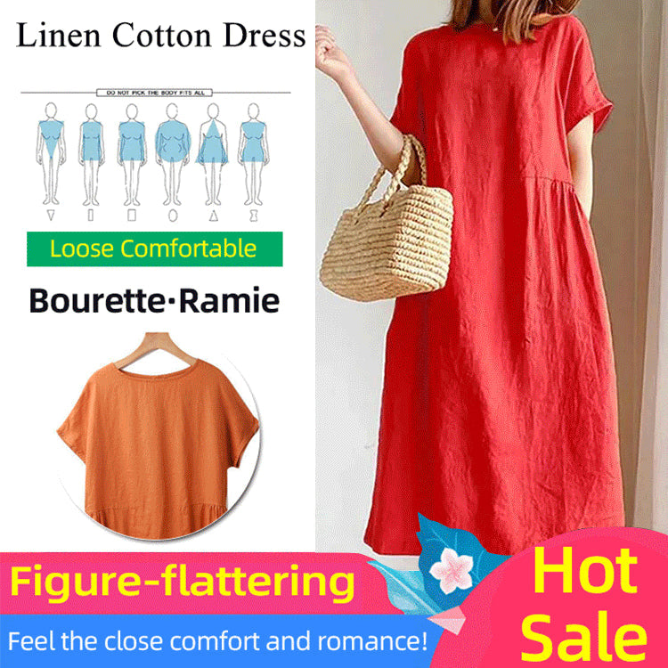 🔥HOT SALE🔥 Japanese Style Linen Cotton Dress(50%OFF)-unitmotor™