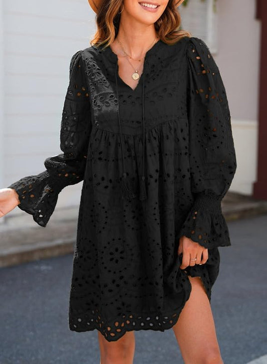 Arrival- Casual Eyelet Lace Dress for Women