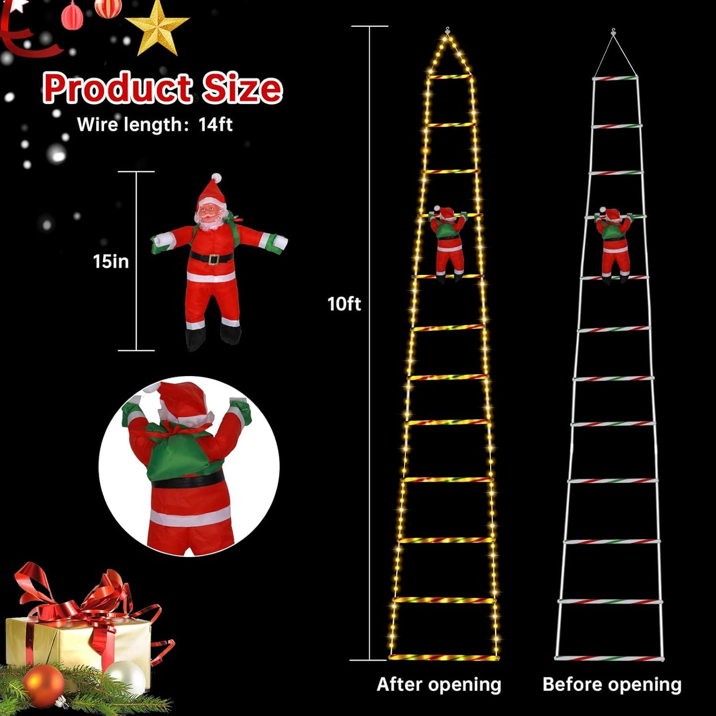 Christmas Decorations LED Ladder Lights