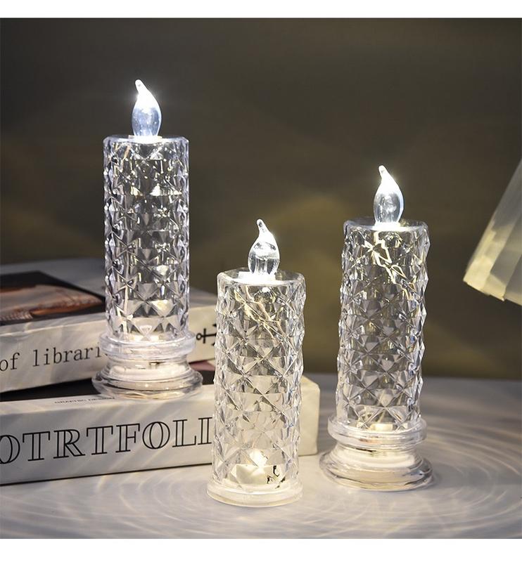 Set of 4 LED Crystal Candle Lights