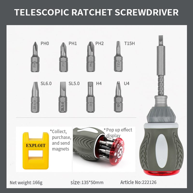 13 In 1 Mini Ratcheting Screwdriver Kit-unitmotor™