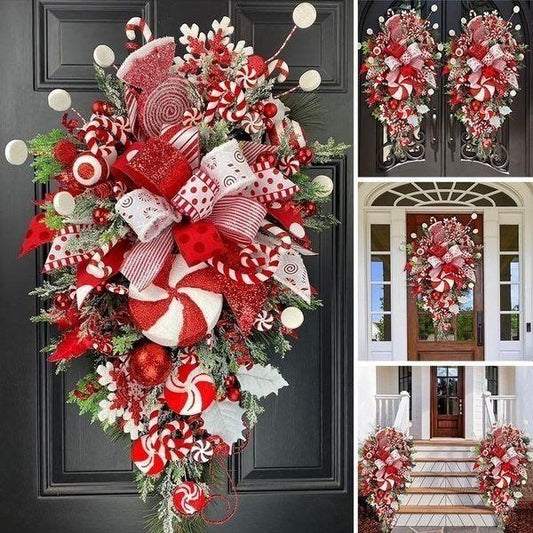 🔥Early Christmas Sale🍭Candy Cane Christmas Wreath🍭-unitmotor™