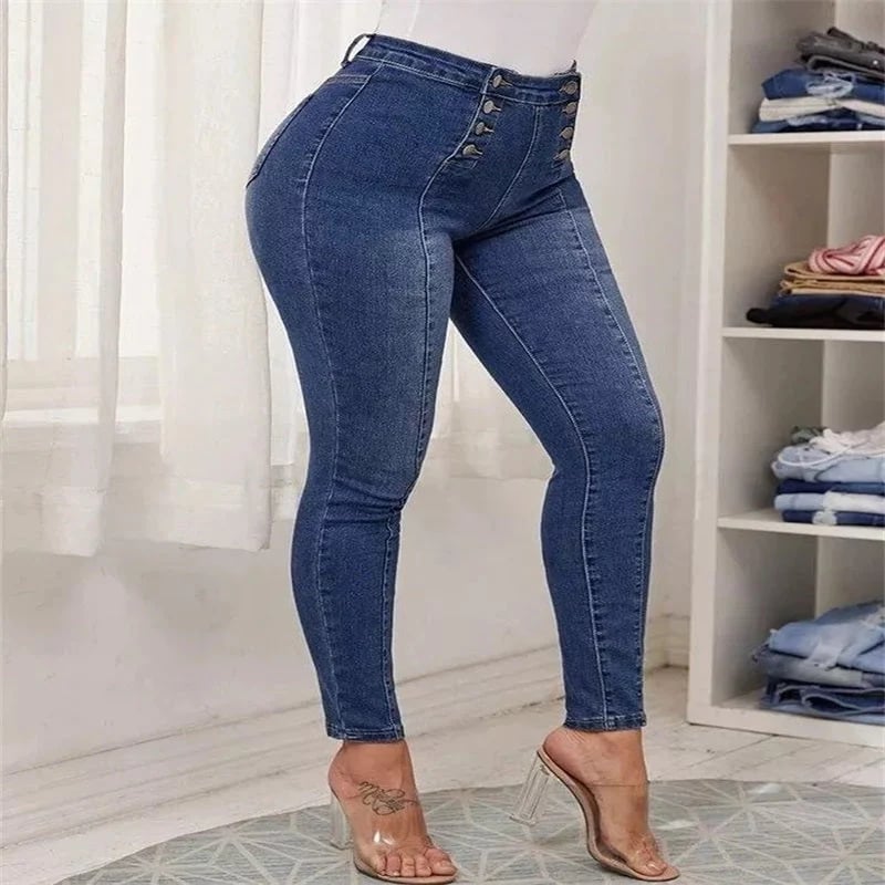 💥Double Breasted High Waist Skinny Jeans-unitmotor™