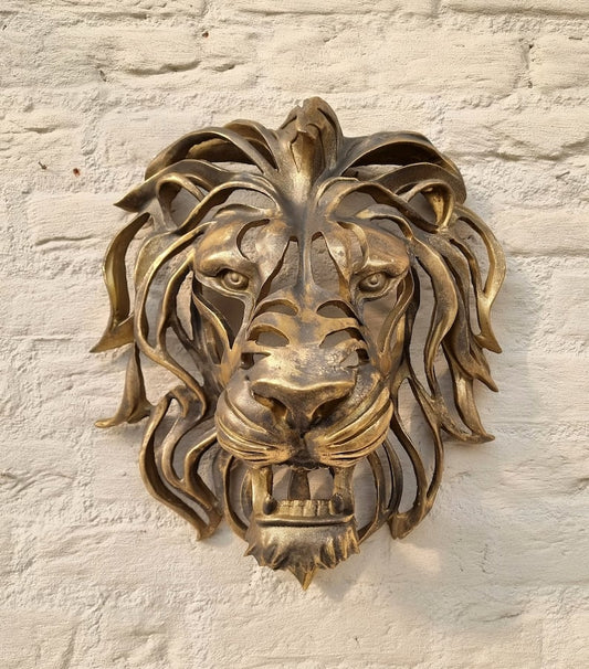 🦁Rare Find-Large Lion Head Wall Mounted Art Sculpture🎁-unitmotor™