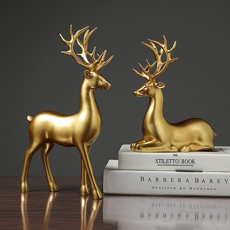 unitmotor™-🦌Golden Couple Deer Figurines✨