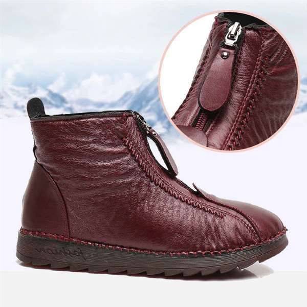 2023 popular winter boots!Women's Genuine Leather Non-Slip Ankle Boots-unitmotor™