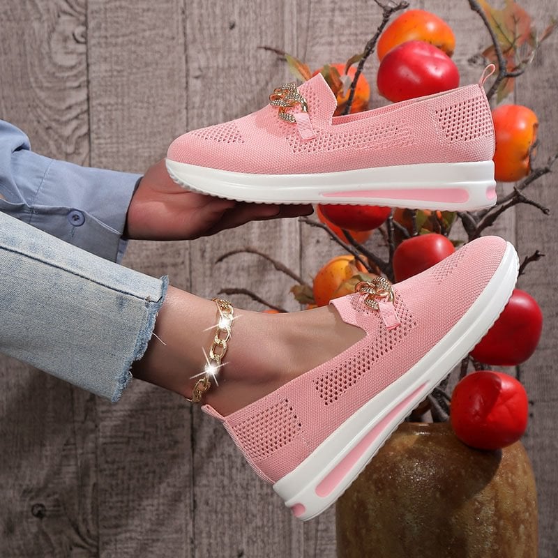 Women's Woven Breathable Wedge Sneakers-unitmotor™