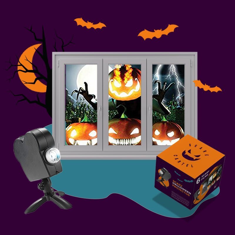 unitmotor™-Scary Halloween Projector( Projector + 12 videos + Screen)