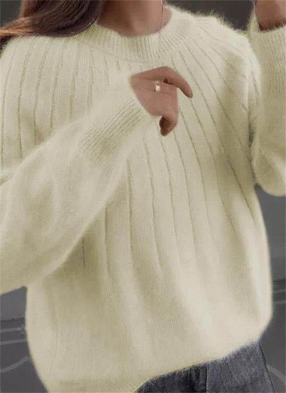 Cashmere Solid Color Fluffy Knitting Sweater-unitmotor™