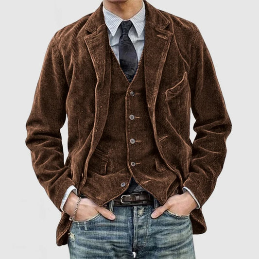 Men's Vintage Corduroy Lapel Jacket-unitmotor™