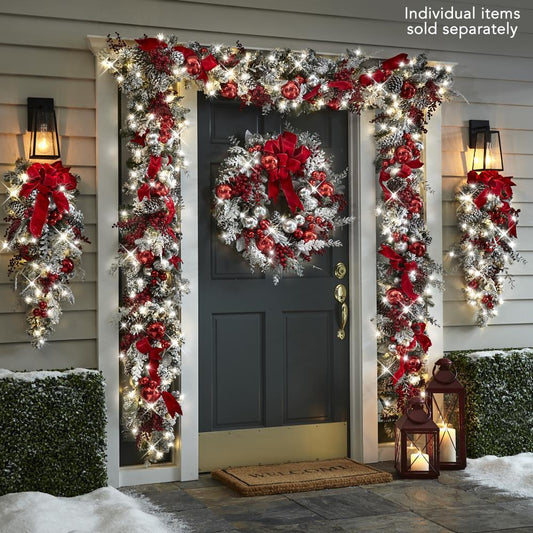 🎄The Cordless Prelit Red And White Holiday Trim-unitmotor™