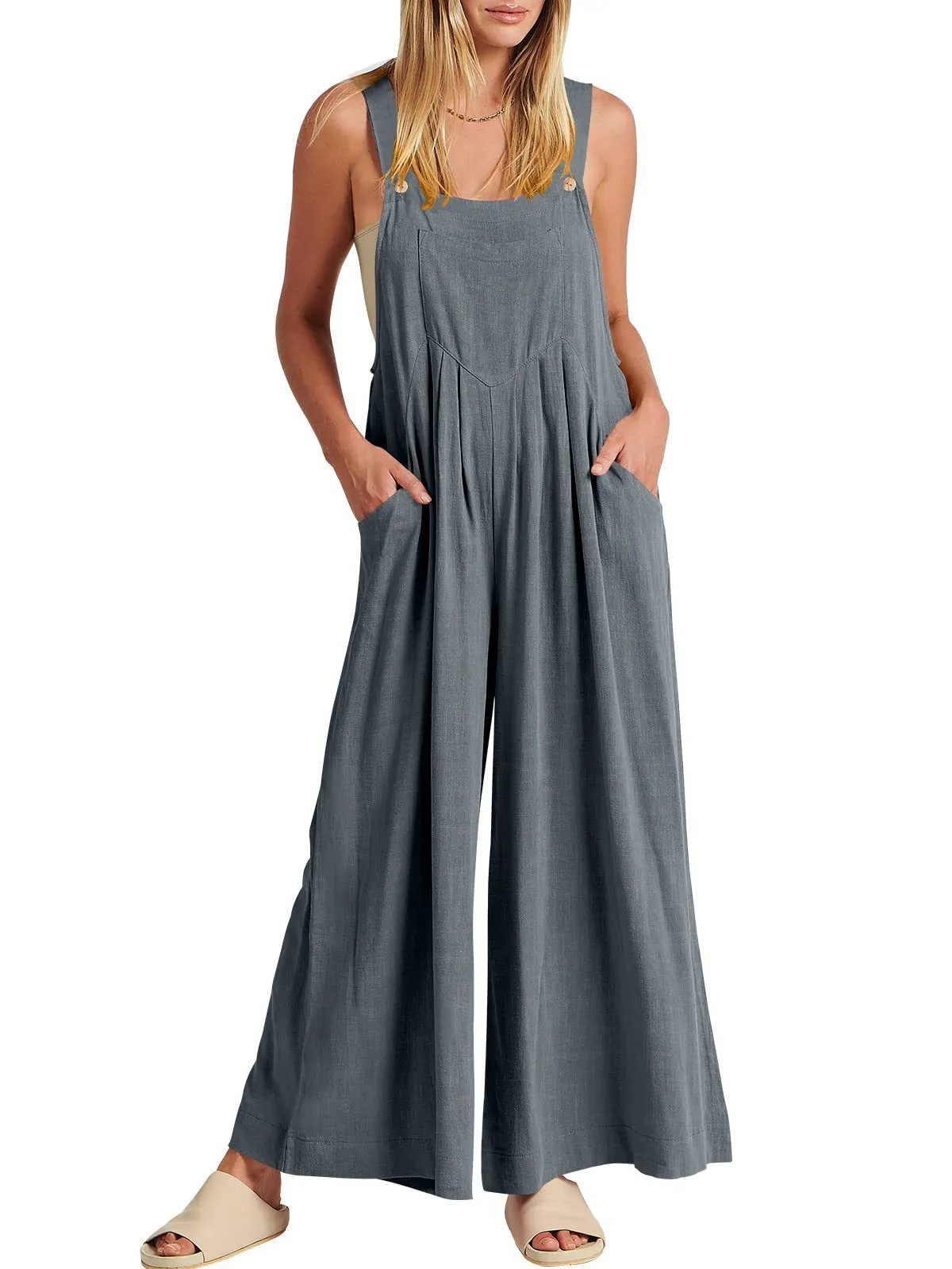 Plus Size Wide Leg Overalls Jumpsuit (Buy 2 Free Shipping)-unitmotor™