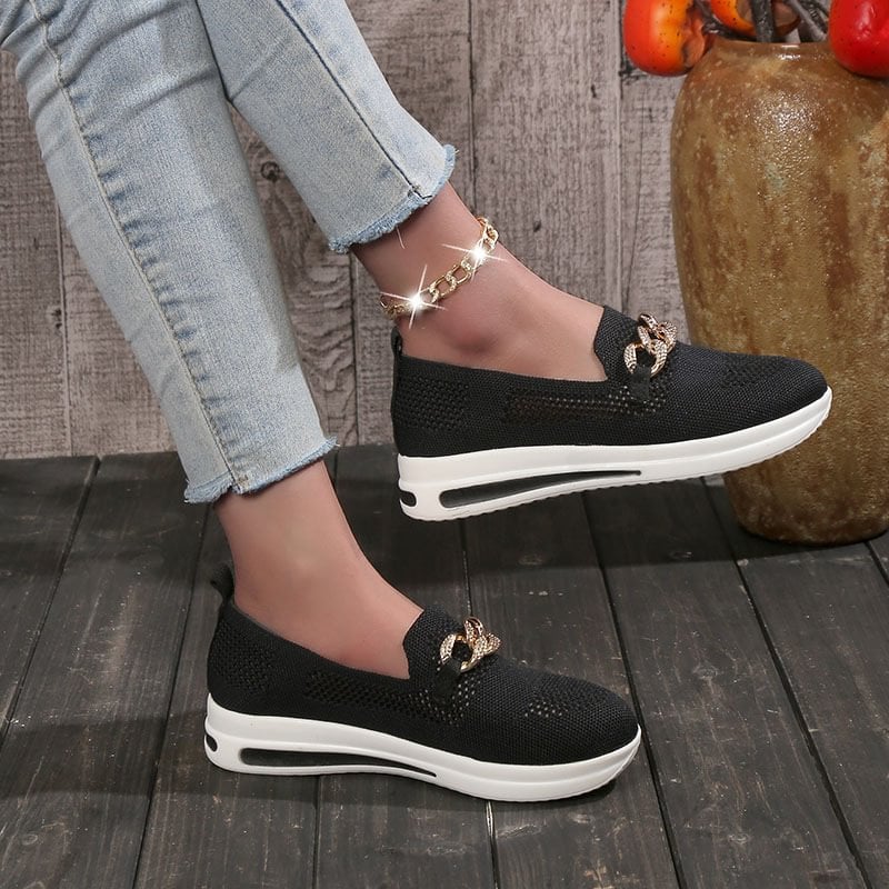 Women's Woven Breathable Wedge Sneakers-unitmotor™