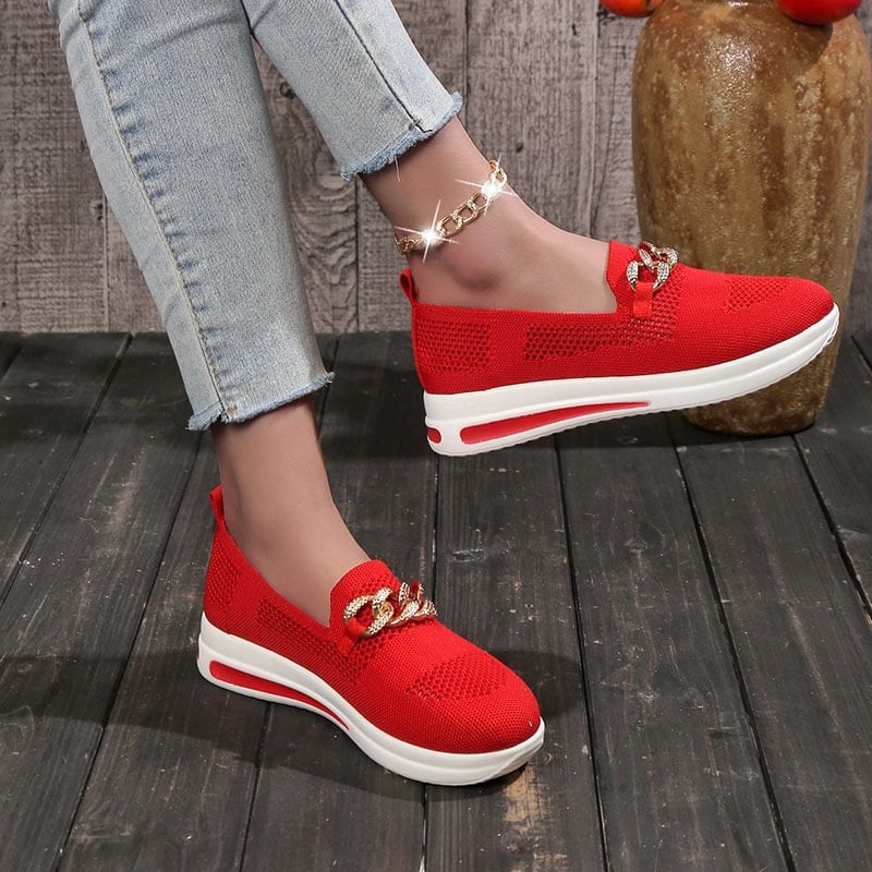 Women's Woven Breathable Wedge Sneakers-unitmotor™