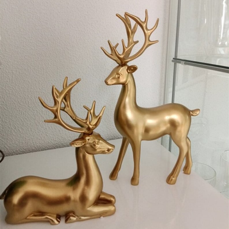 unitmotor™-🦌Golden Couple Deer Figurines✨