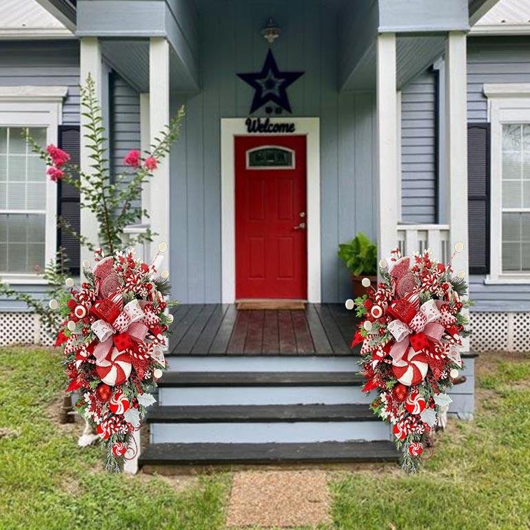 🔥Early Christmas Sale🍭Candy Cane Christmas Wreath🍭-unitmotor™