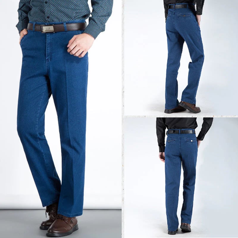 Men's High Waist Straight Cut Jeans-unitmotor™