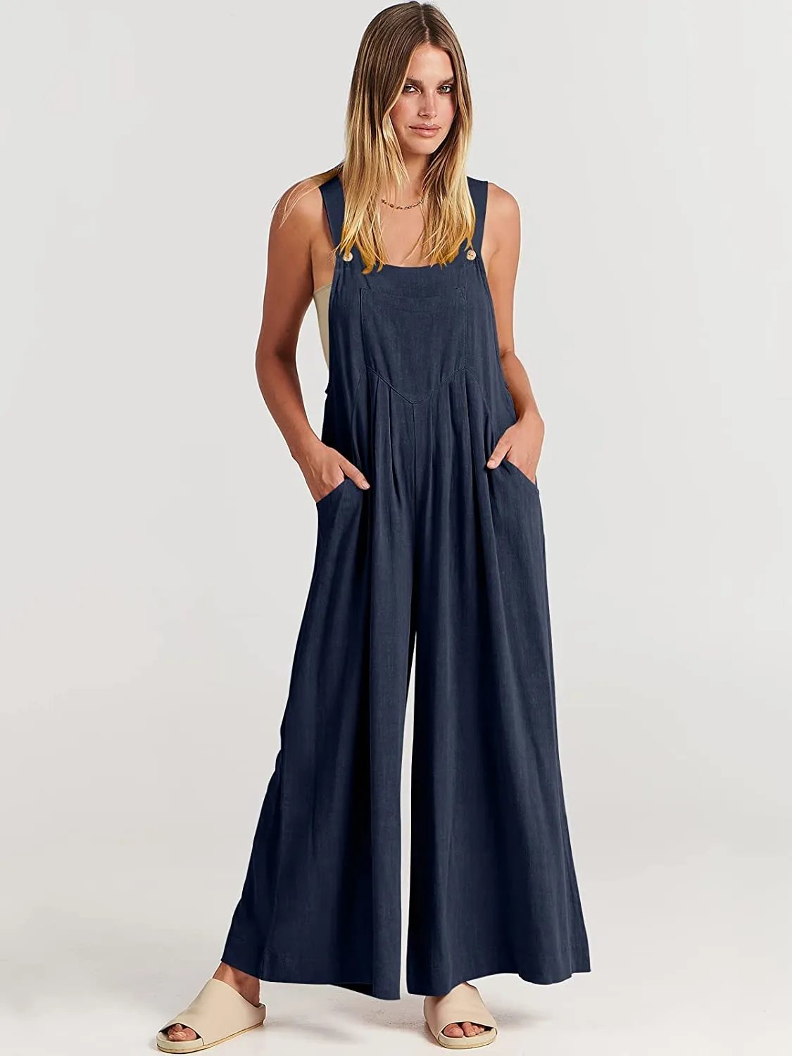 Plus Size Wide Leg Overalls Jumpsuit (Buy 2 Free Shipping)-unitmotor™