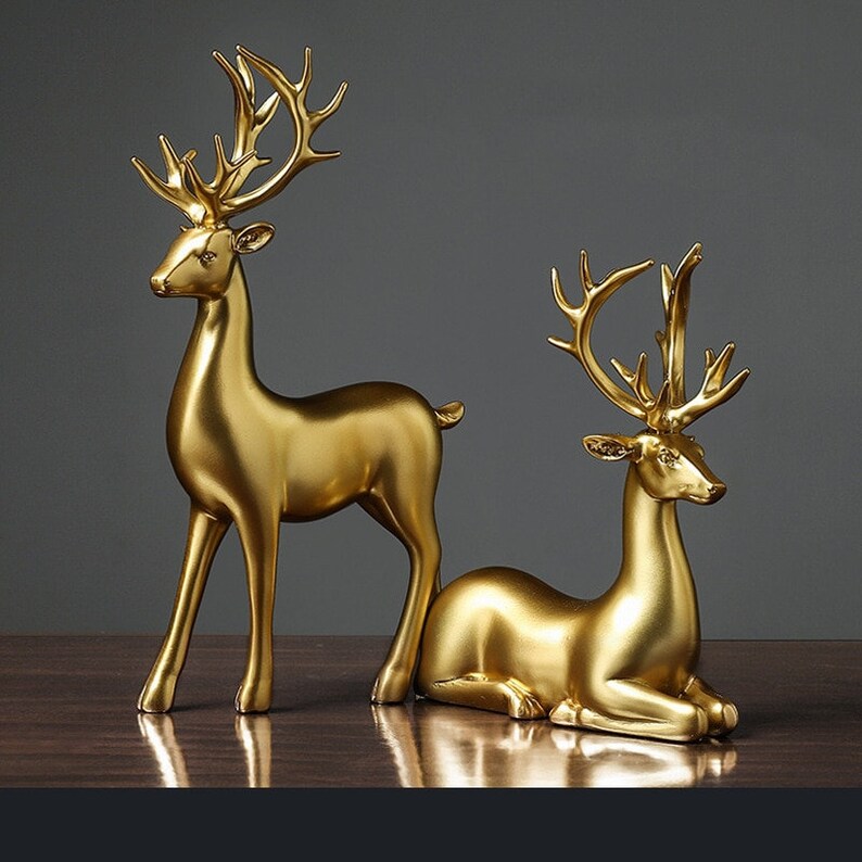 unitmotor™-🦌Golden Couple Deer Figurines✨