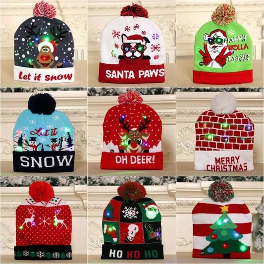 🎄Early Christmas Sale🎄CHRISTMAS LED KNITTED BEANIES-unitmotor™