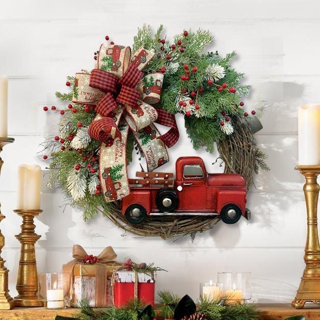 💥50% Off💥Red Truck Christmas Wreath-unitmotor™