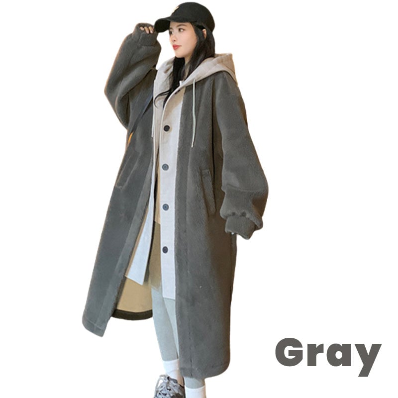 49% OFF🔥 2-Layered Lambswool Hooded Coat Jacket-unitmotor™