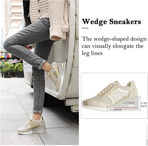 High Heeld Wedge Sneakers For Women-unitmotor™