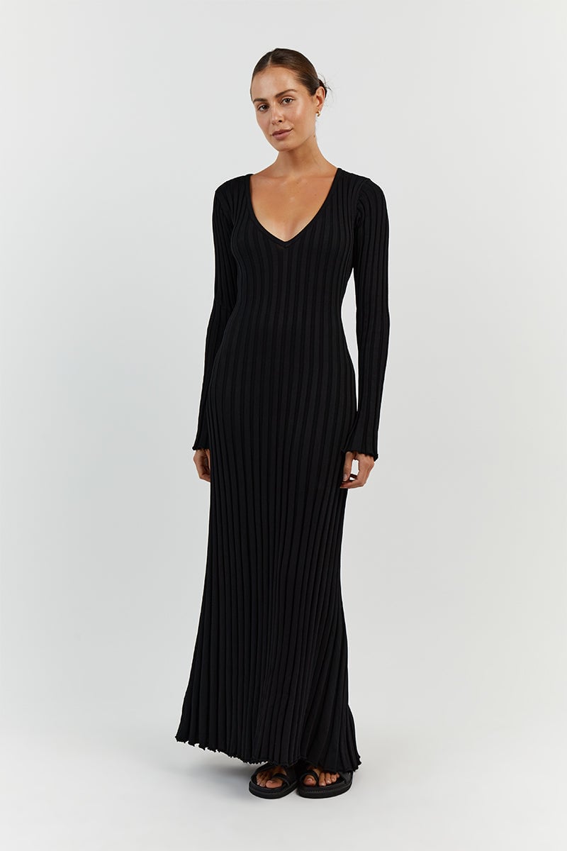 Long Sleeved Knit Midi Dress-unitmotor™