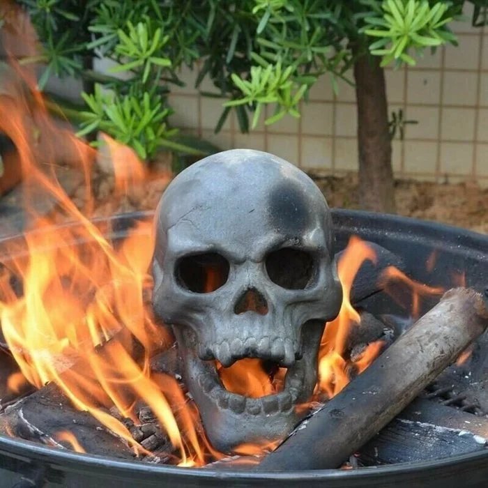 💀Halloween Sale - Terrifying Human Skull Fire Pit-unitmotor™