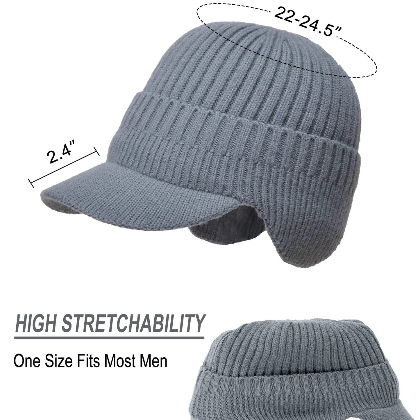 🔥HOT SALE🔥 Elastic Warm Ear Protection Knitted Hat☃️-unitmotor™