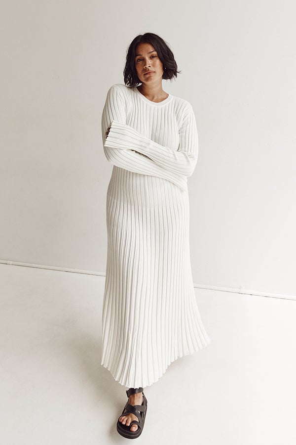 Long Sleeved Knit Midi Dress-unitmotor™